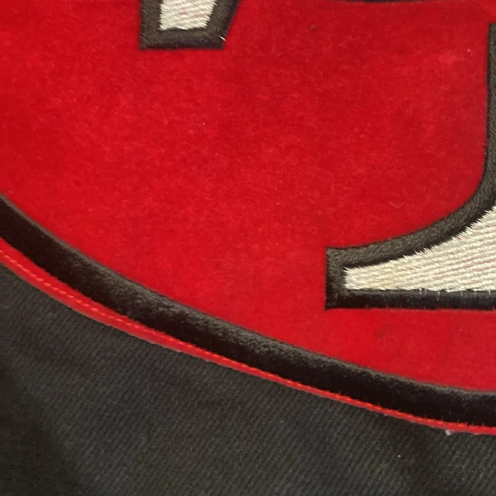 Jeff Hamilton San Francisco 49ers leather trim jacket XL - Picture 6 of 16